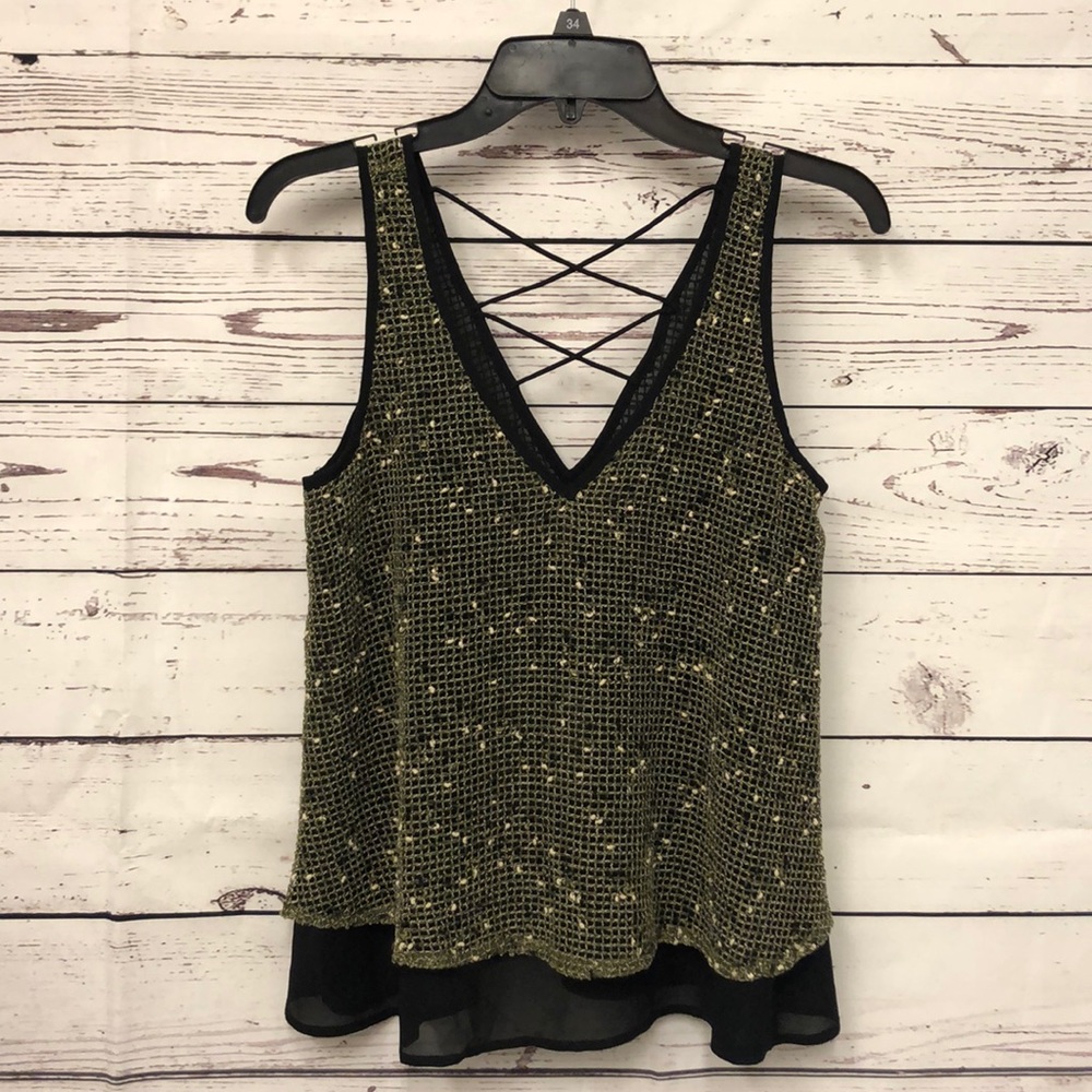 Let Her Be‎ mesh & chiffon strappy tank top